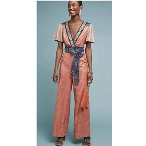 Anthropologie Akemi + Kin metallic romper.